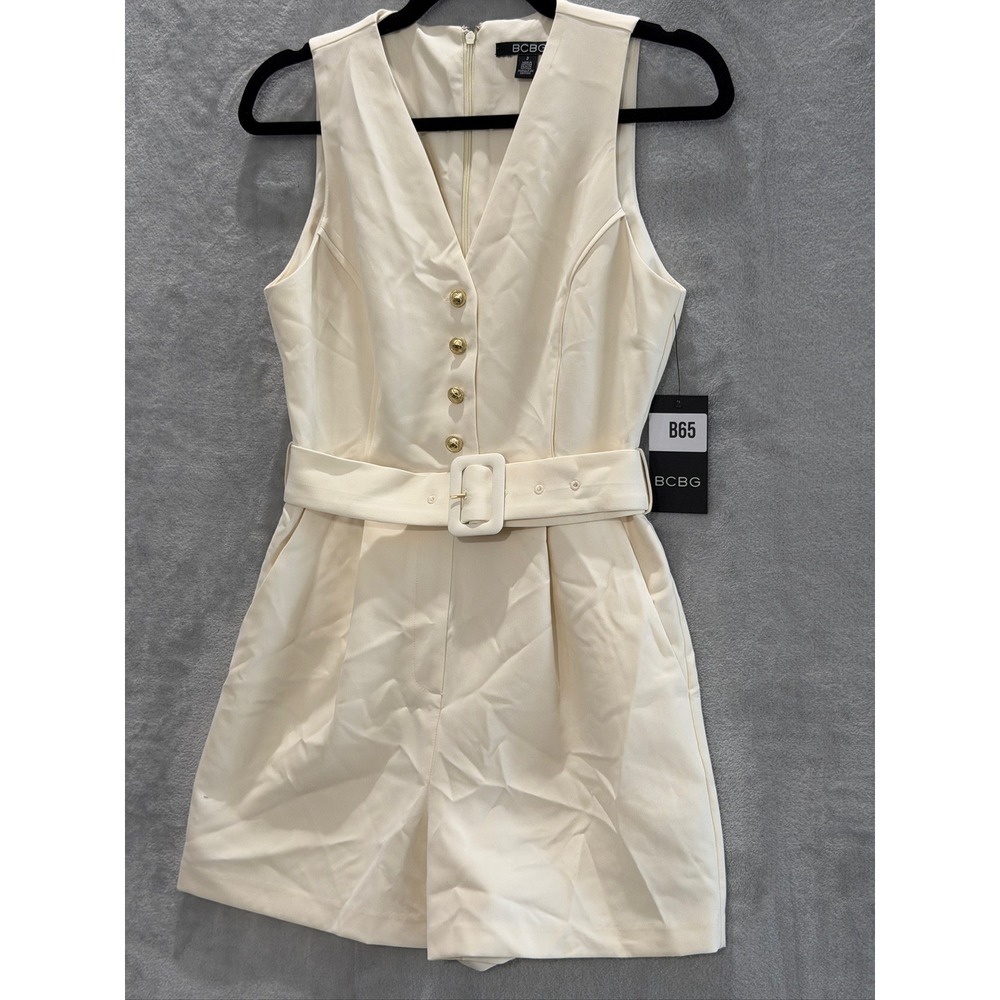 NWT BCBG Women's Iconic Stretch Sleeveless Romper 2 $149 - Picture 4 of 16